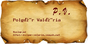 Polgár Valéria névjegykártya